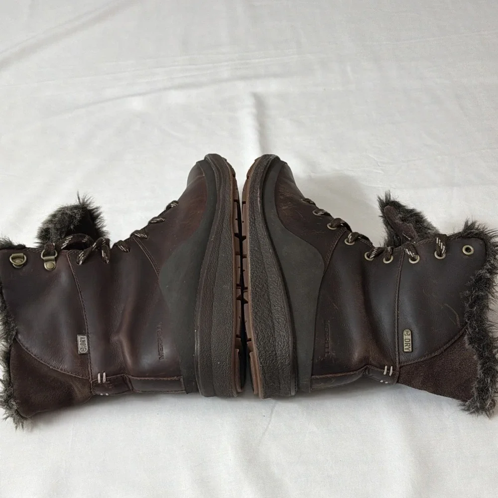 Merrell Women's Tremblant Ezra Lace Waterproof Ice‎ Boots 7 Brown J95306 Shoes